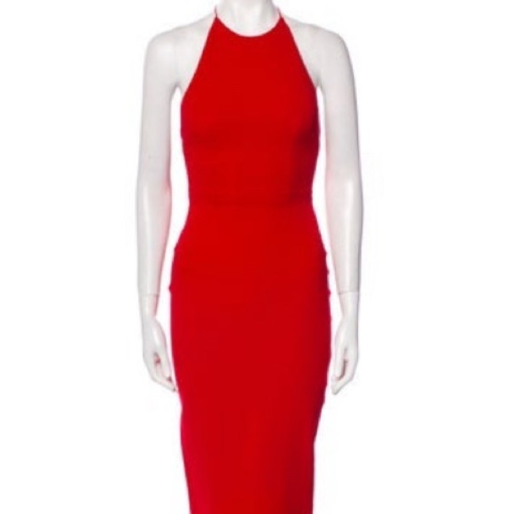 Alex Perry Red Crew Neck Middle Length Dress